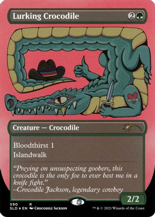 Lurking Crocodile (Foil Etched) (SLD-590) - Secret Lair Drop Series Foil - Premium MTG Single from Wizards of the Coast - Just $0.37! Shop now at Game Crave Tournament Store
