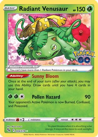 Radiant Venusaur 4/78 - Pokmon GO Holofoil