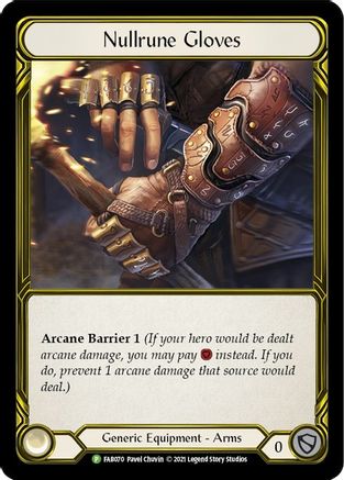 Nullrune Gloves (Golden) (FAB070) - Flesh and Blood: Promo Cards Cold Foil