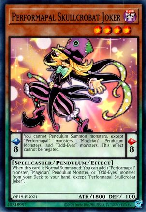 Performapal Skullcrobat Joker (OP19-EN021) - OTS Tournament Pack 19 Unlimited - Premium Yugioh Single from Konami - Just $0.26! Shop now at Game Crave Tournament Store