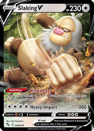 Slaking V 58/78 - Pokmon GO Holofoil