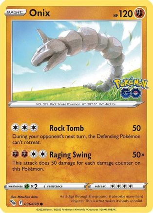 Onix 36/78 - Pokmon GO Reverse Holofoil