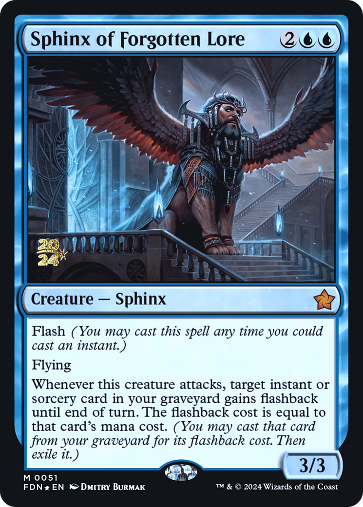 Sphinx of Forgotten Lore (PRE-51S) - Foundations Promos Foil - Premium MTG Single from Wizards of the Coast - Just $0.38! Shop now at Game Crave Tournament Store