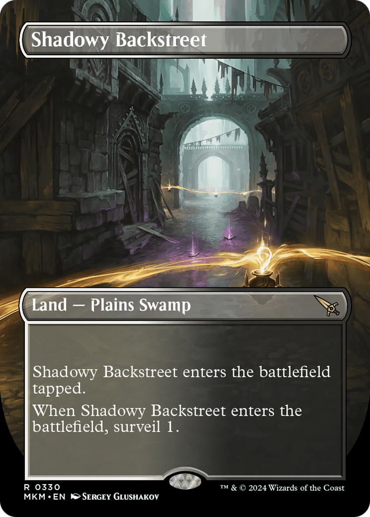 Shadowy Backstreet (MKM-330) - Murders at Karlov Manor (Borderless) Foil - Premium MTG Single from Wizards of the Coast - Just $26.73! Shop now at Game Crave Tournament Store