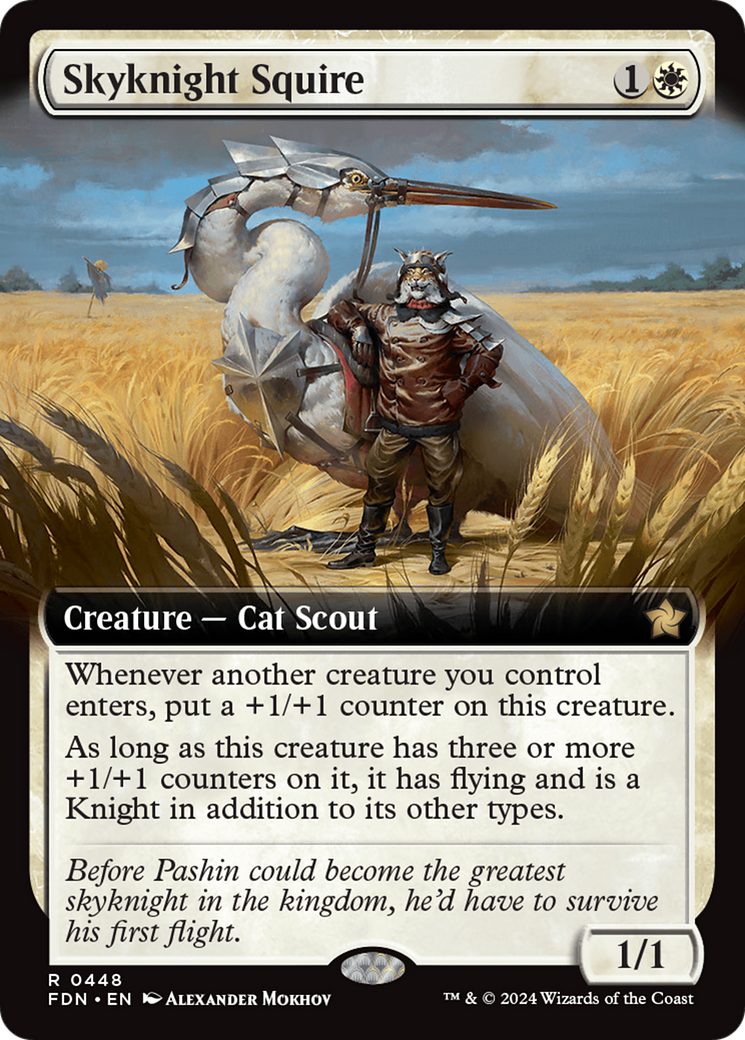 Skyknight Squire (FDN-448) - Foundations: (Extended Art) - Premium MTG Single from Wizards of the Coast - Just $0.57! Shop now at Game Crave Tournament Store