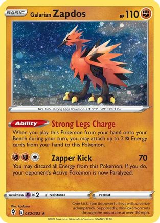 Galarian Zapdos - 082/203 (Cosmos Holo) 82 - Miscellaneous Cards & Products Holofoil