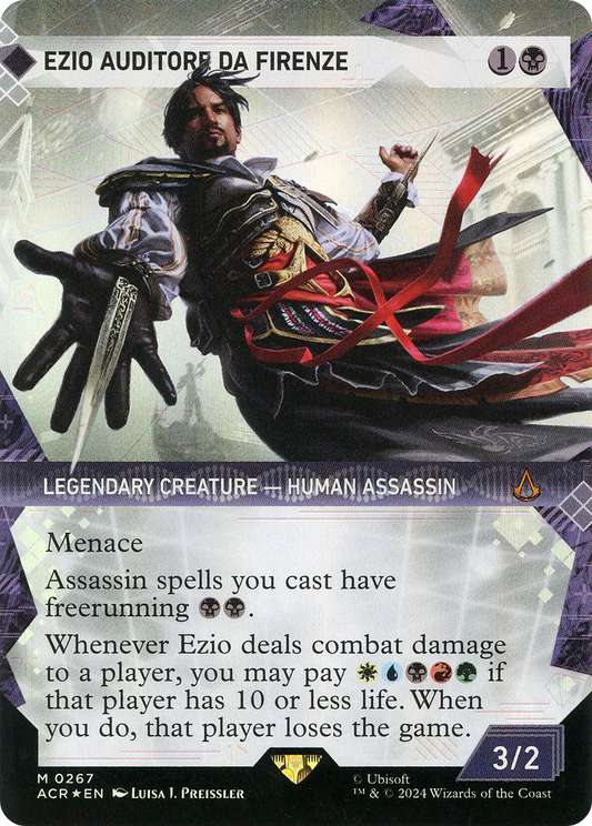 Ezio Auditore da Firenze (ACR-267) - Assassin's Creed: (Showcase) (Borderless) Foil - Premium MTG Single from Wizards of the Coast - Just $42.80! Shop now at Game Crave Tournament Store