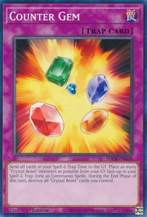 Counter Gem (SDCB-EN038) - Structure Deck: Legend of the Crystal Beasts 1st Edition - Premium Yugioh Single from Konami - Just $0.25! Shop now at Game Crave Tournament Store