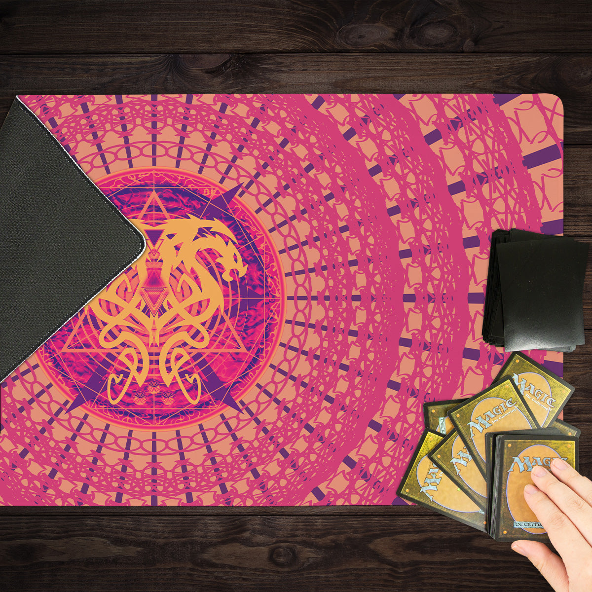 Twin Dragons Tattoo Playmat - Premium Playmat from Inked Gaming - Just $34.99! Shop now at Game Crave Tournament Store