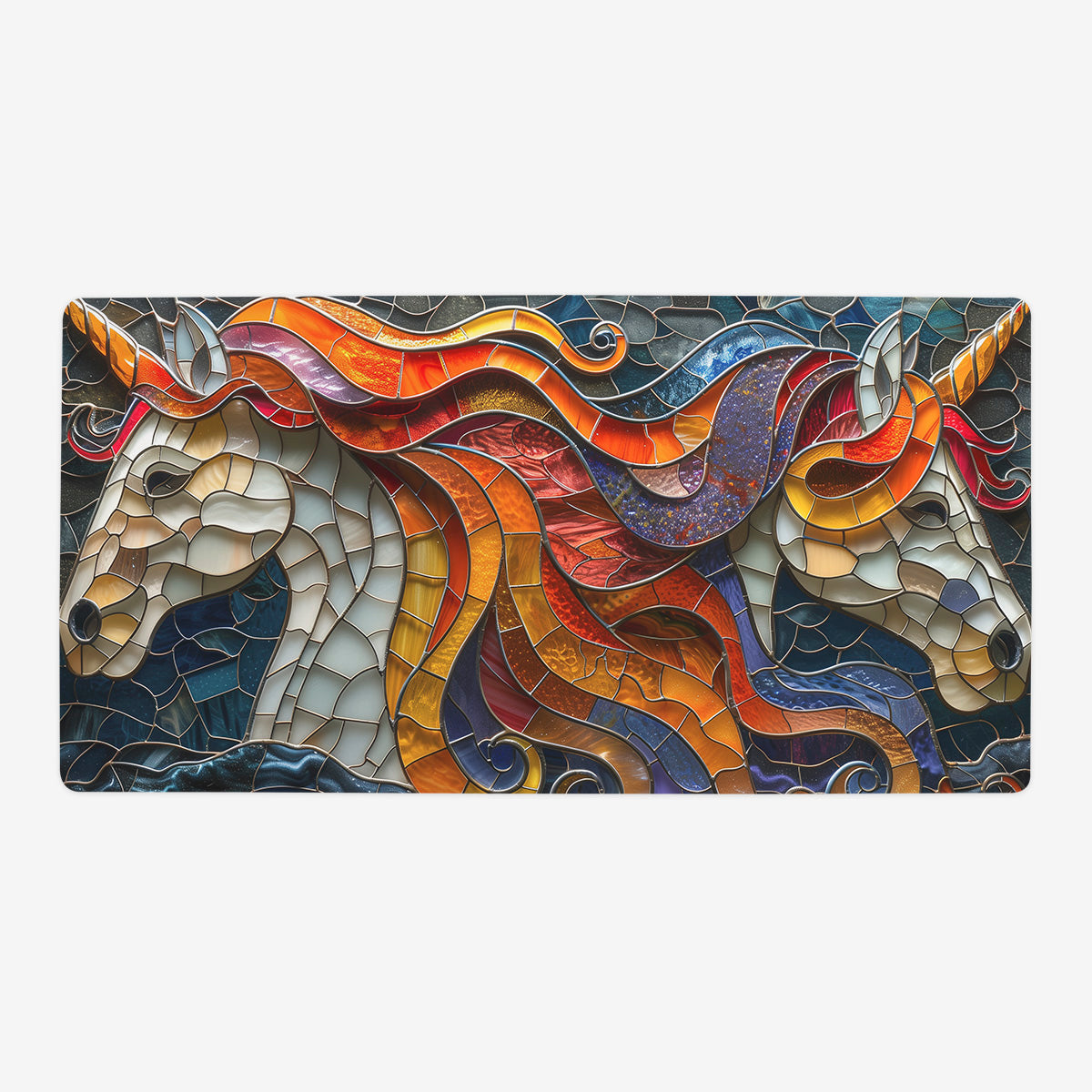 Stained Glass Unicorn Playmat - Premium Playmat from Inked Gaming - Just $34.99! Shop now at Game Crave Tournament Store