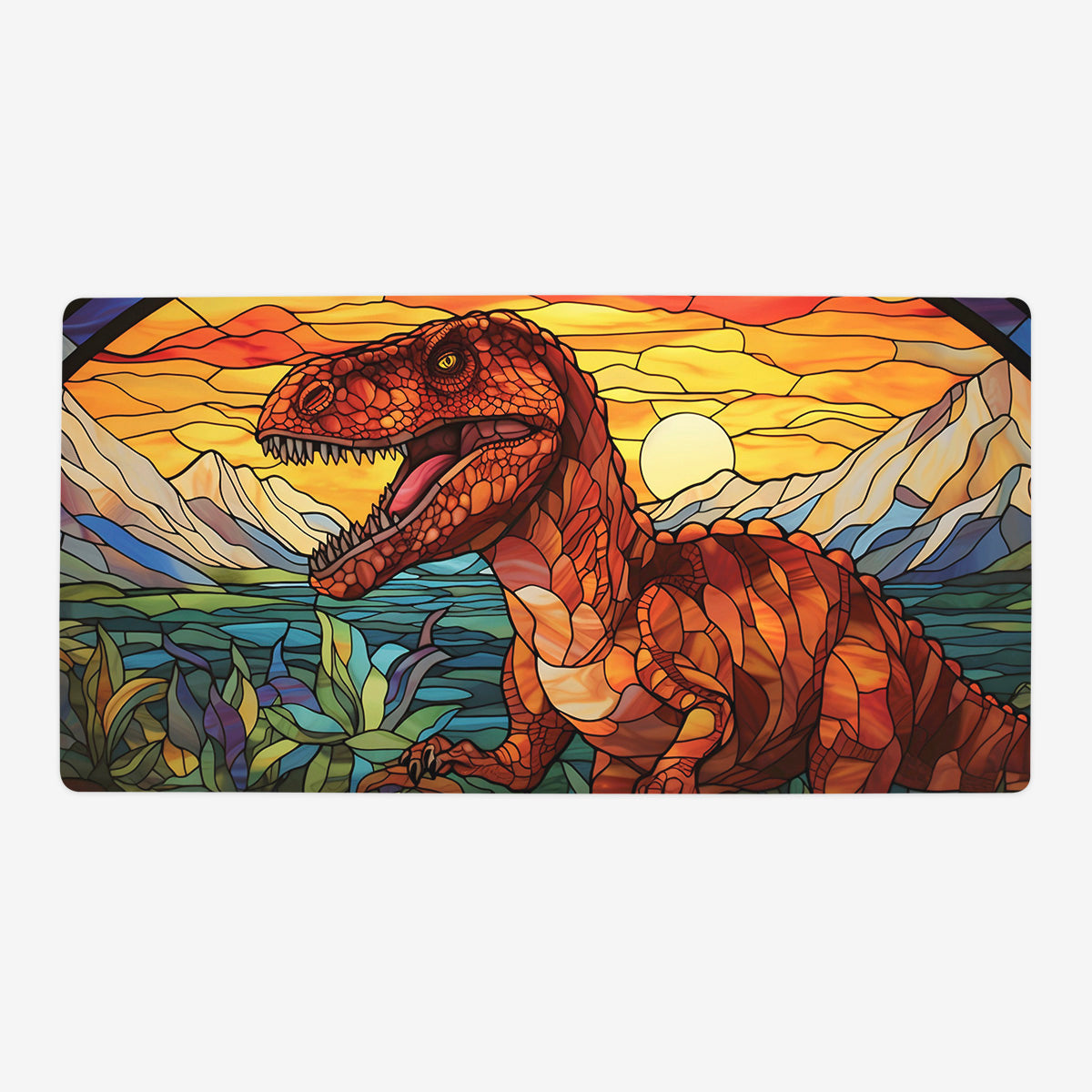 Stained Glass T-Rex Playmat - Premium Playmat from Inked Gaming - Just $34.99! Shop now at Game Crave Tournament Store
