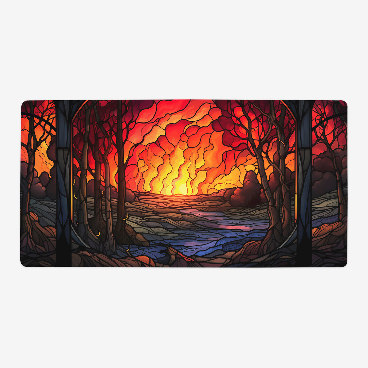 Stained Glass Wildfire Playmat - Premium Playmat from Inked Gaming - Just $34.99! Shop now at Game Crave Tournament Store