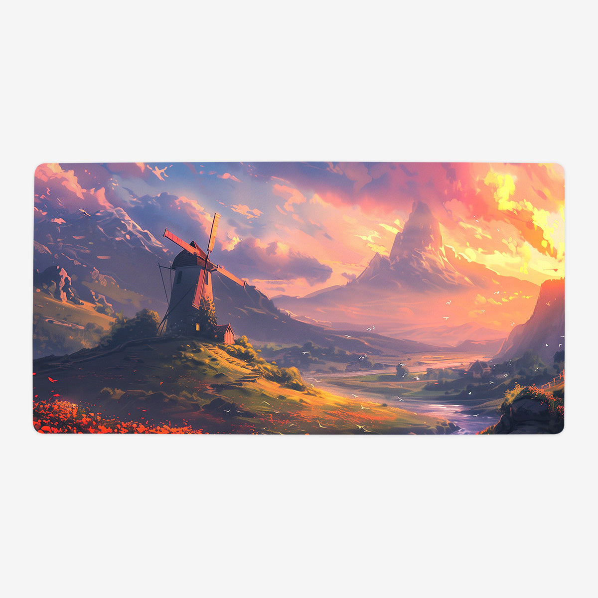 Sunset Windmill Playmat - Premium Playmat from Inked Gaming - Just $34.99! Shop now at Game Crave Tournament Store