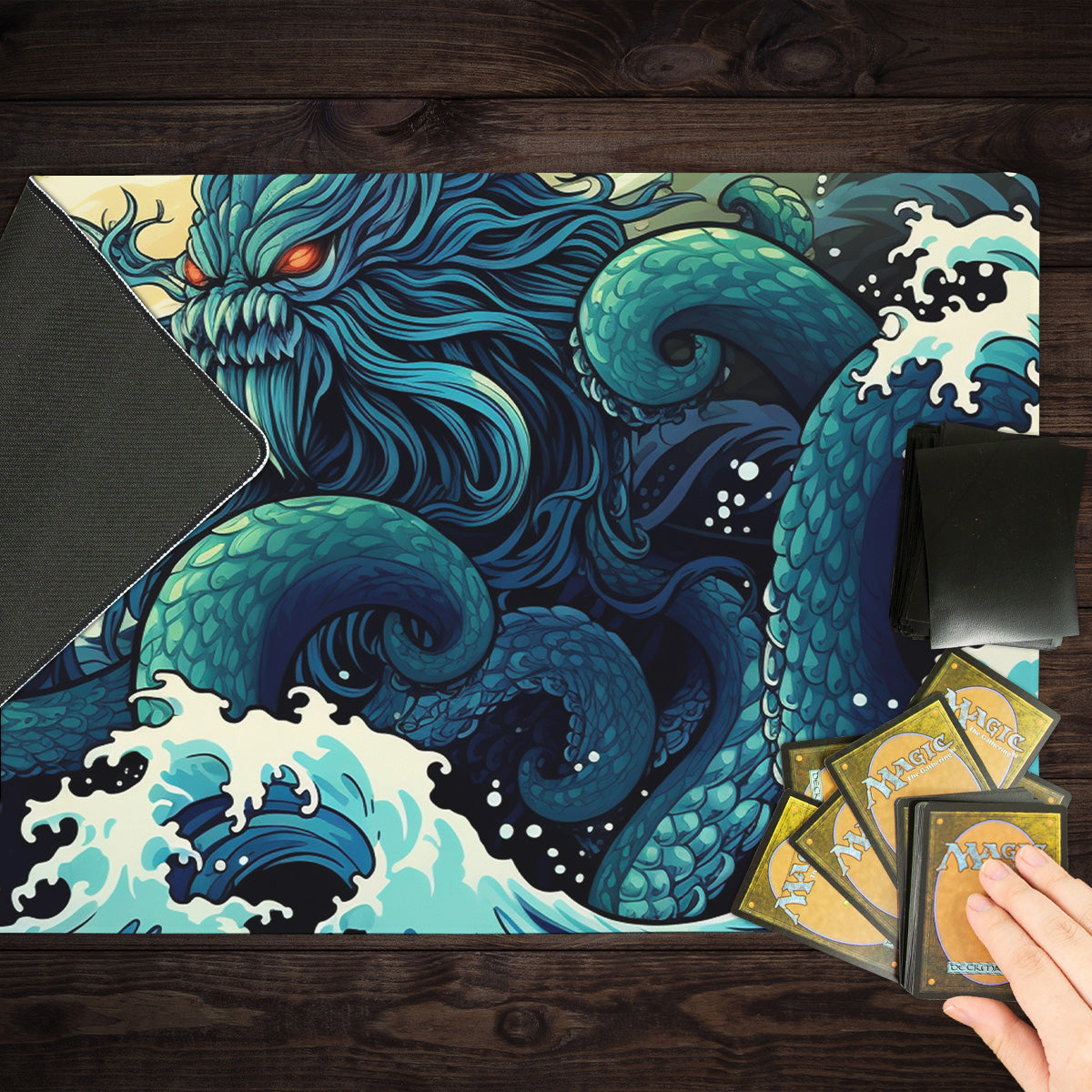 The Old One Among Waves Playmat - Premium Playmat from Inked Gaming - Just $34.99! Shop now at Game Crave Tournament Store