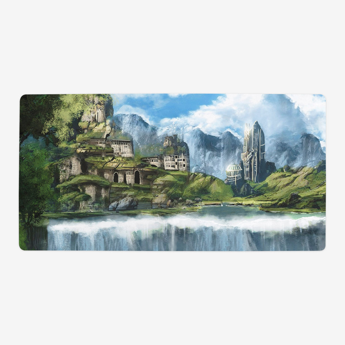 Waterfall Citadel Playmat - Premium Playmat from Inked Gaming - Just $34.99! Shop now at Game Crave Tournament Store