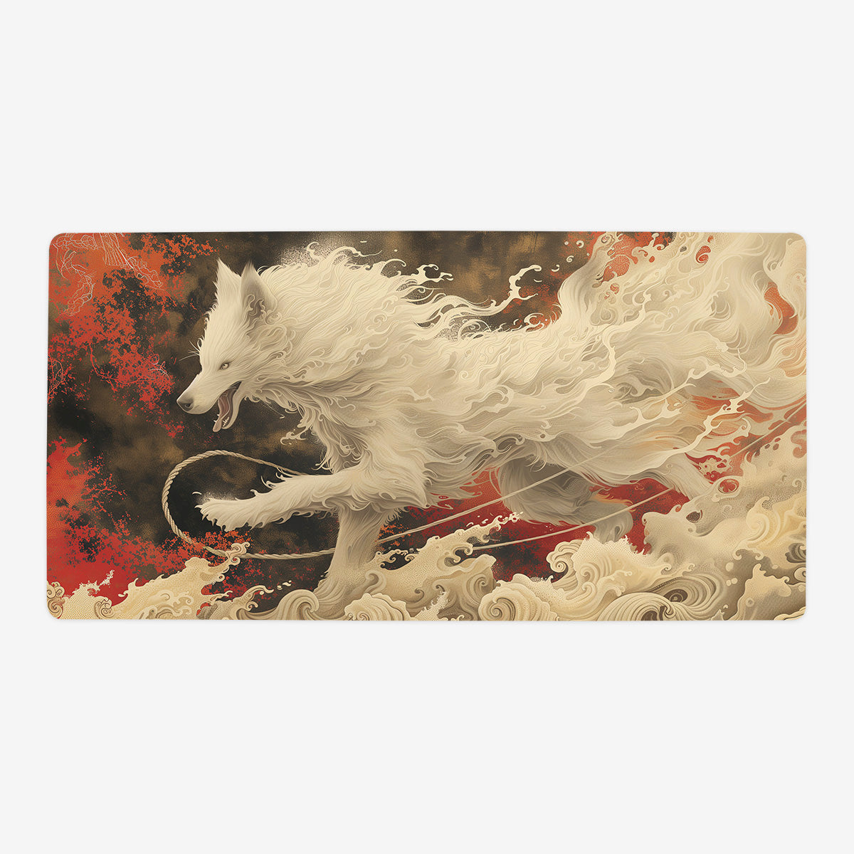 White Fox Spirit Playmat - Premium Playmat from Inked Gaming - Just $34.99! Shop now at Game Crave Tournament Store