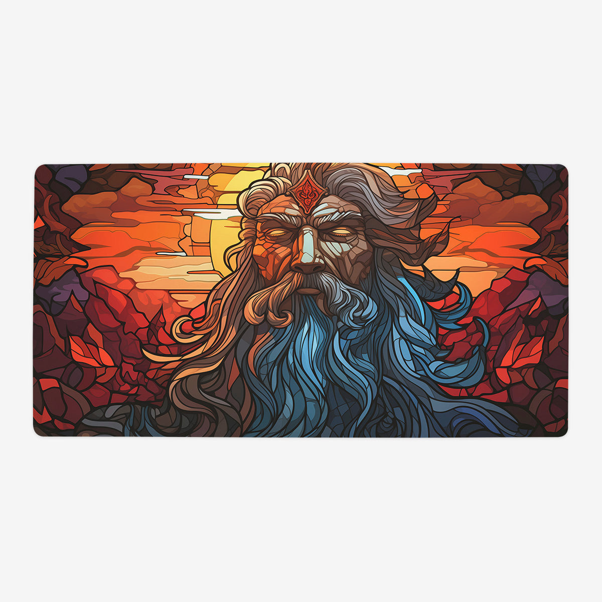 Zeus Stained Glass Playmat - Premium Playmat from Inked Gaming - Just $34.99! Shop now at Game Crave Tournament Store