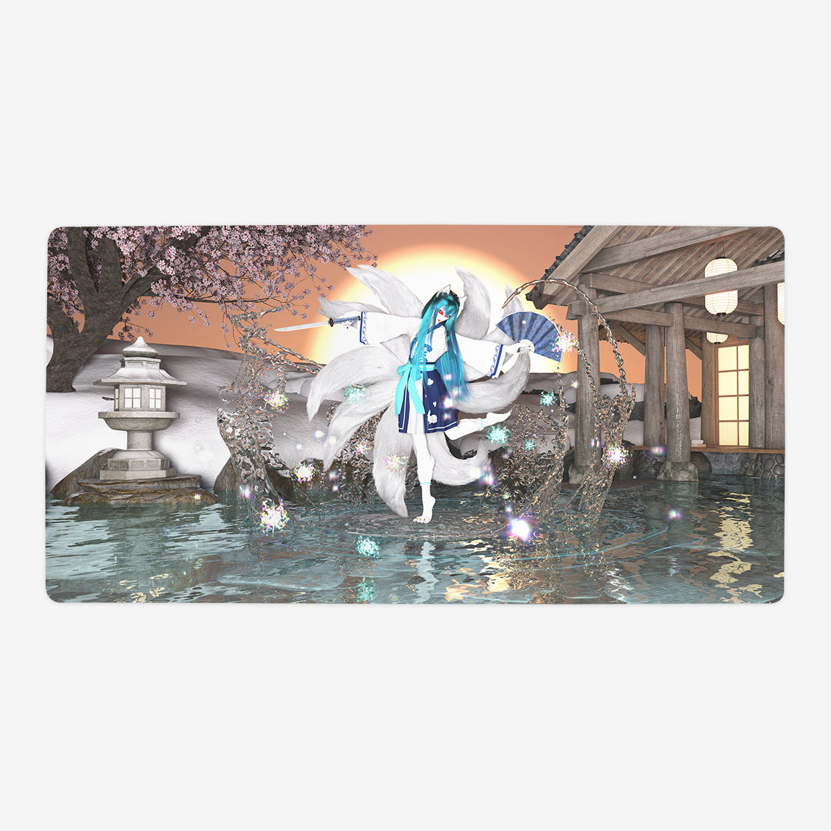 Water Kitsune Playmat - Premium Playmat from Inked Gaming - Just $34.99! Shop now at Game Crave Tournament Store