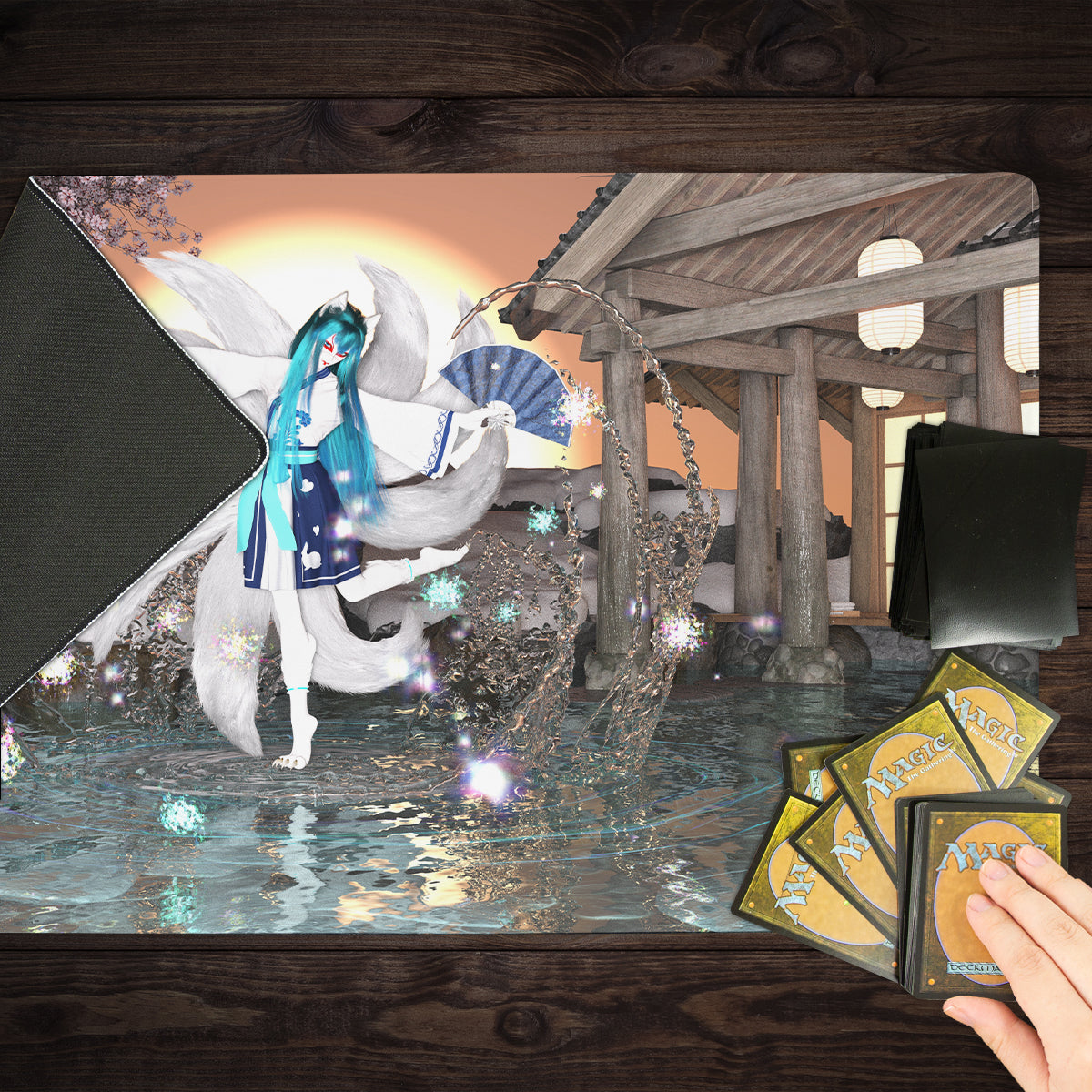 Water Kitsune Playmat - Premium Playmat from Inked Gaming - Just $34.99! Shop now at Game Crave Tournament Store