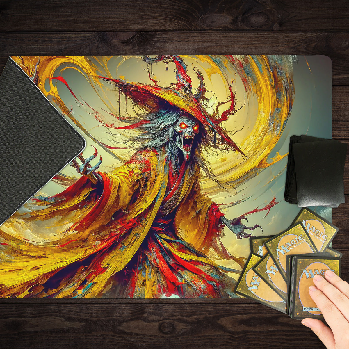 Yellow Zombie Mage Playmat - Premium Playmat from Inked Gaming - Just $34.99! Shop now at Game Crave Tournament Store