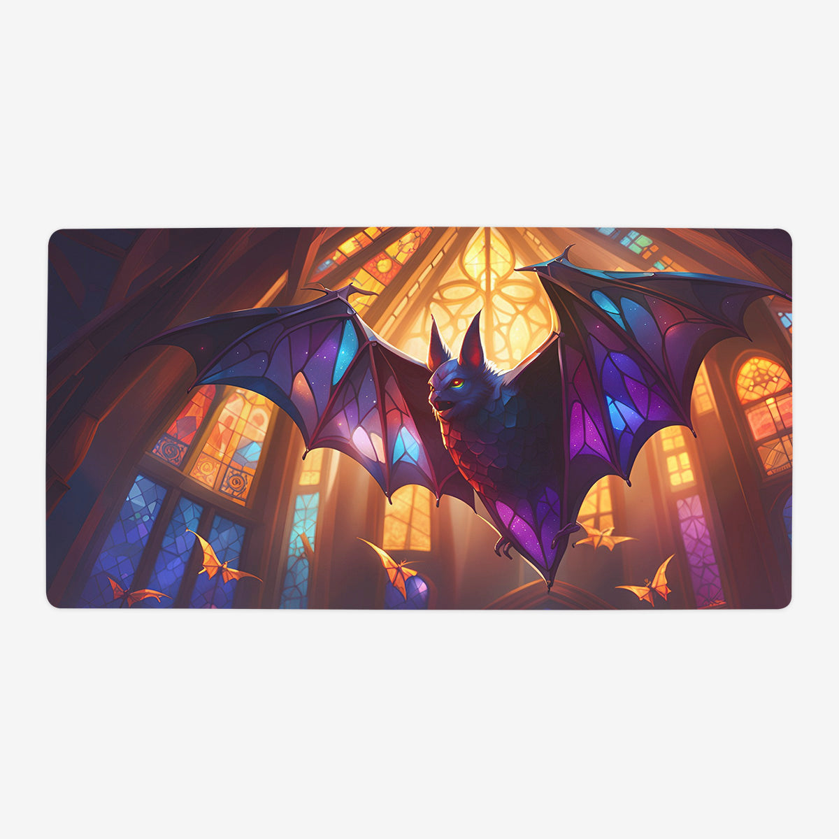 Stained Glass Bat Playmat - Premium Playmat from Inked Gaming - Just $34.99! Shop now at Game Crave Tournament Store