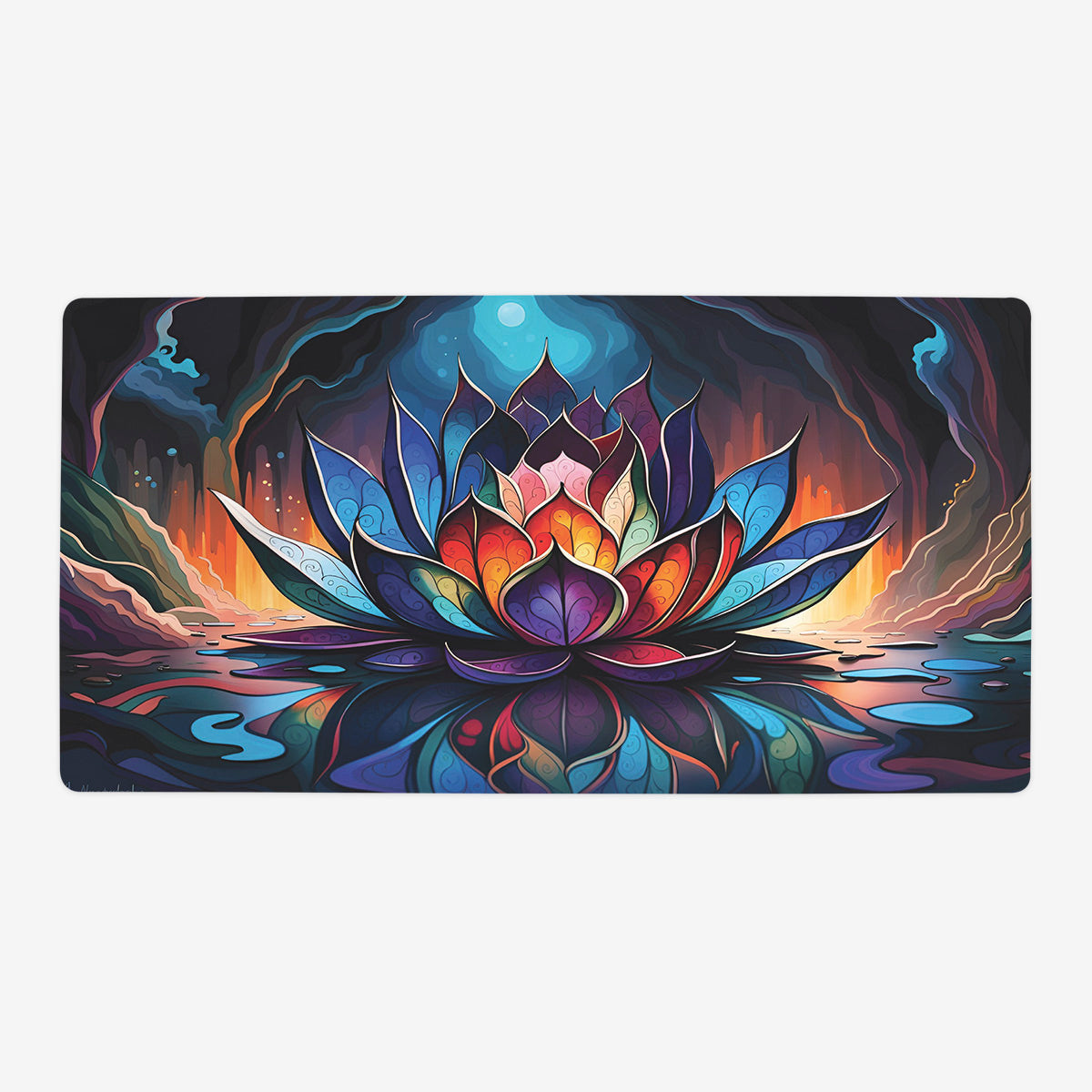 Stained Glass Lotus Prism Playmat - Premium Playmat from Inked Gaming - Just $34.99! Shop now at Game Crave Tournament Store