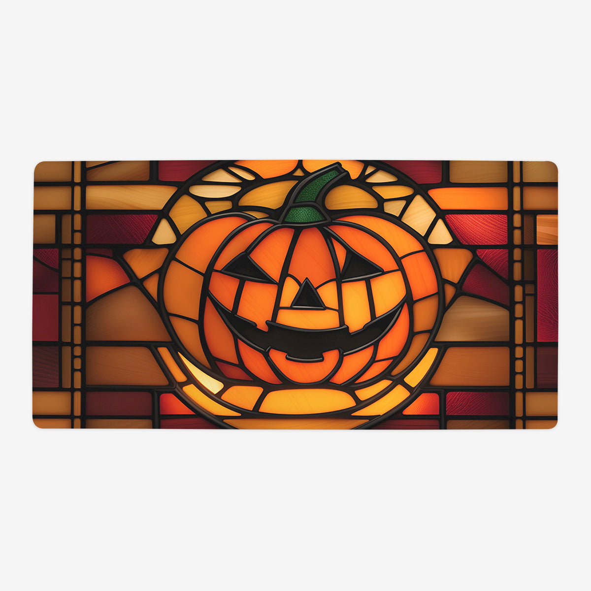 Stained Glass Pumpkin Playmat - Premium Playmat from Inked Gaming - Just $34.99! Shop now at Game Crave Tournament Store