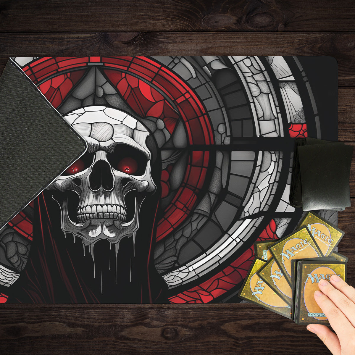Stained Glass Skull Of The Fallen Saint Playmat - Premium Playmat from Inked Gaming - Just $34.99! Shop now at Game Crave Tournament Store