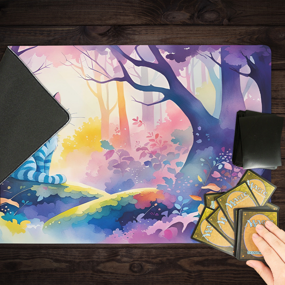 Watercolor Magical Cat Playmat - Premium Playmat from Inked Gaming - Just $34.99! Shop now at Game Crave Tournament Store