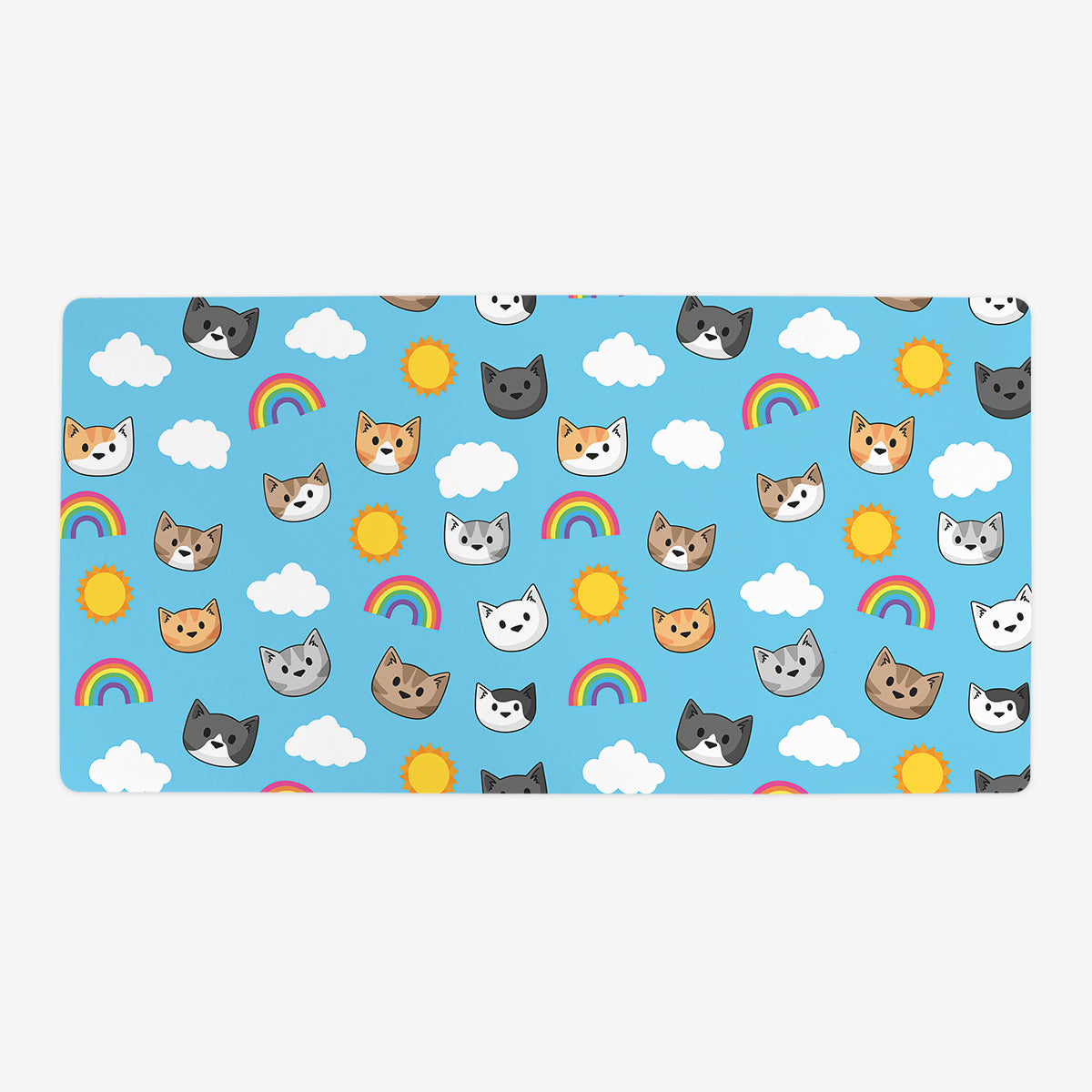 Sunshine Rainbow Cat Heads Playmat - Premium Playmat from Inked Gaming - Just $34.99! Shop now at Game Crave Tournament Store