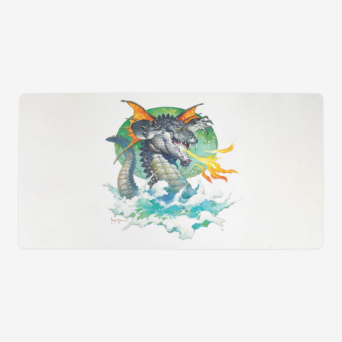 Winged Crocodile Dragon Playmat - Premium Playmat from Inked Gaming - Just $34.99! Shop now at Game Crave Tournament Store