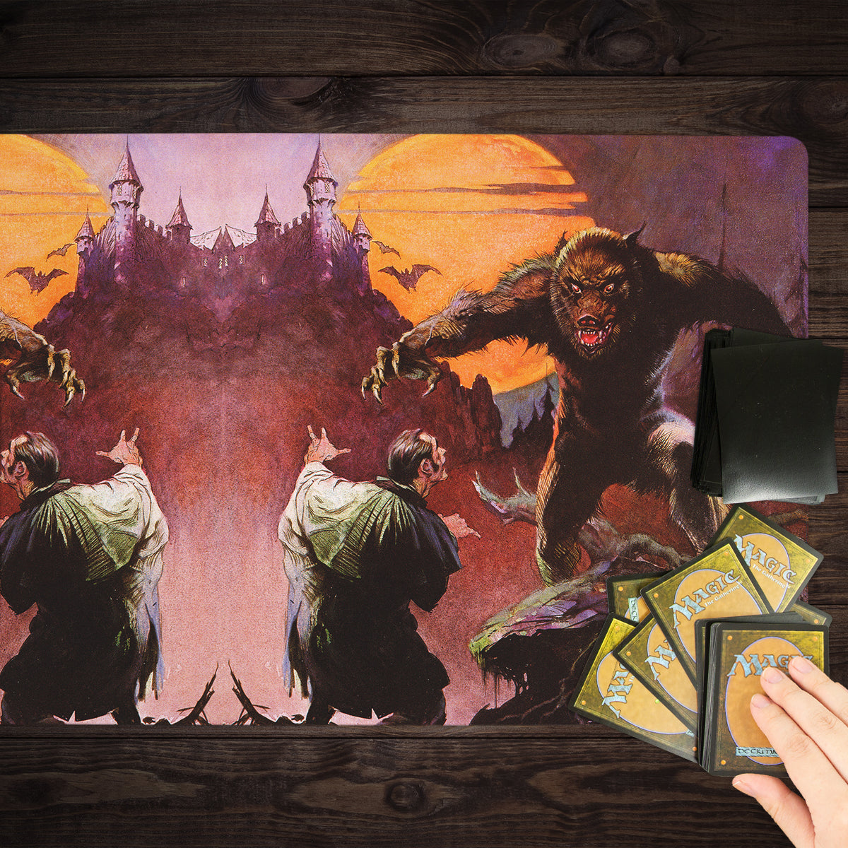 Wolfman and Dracula Playmat - Premium Playmat from Inked Gaming - Just $34.99! Shop now at Game Crave Tournament Store