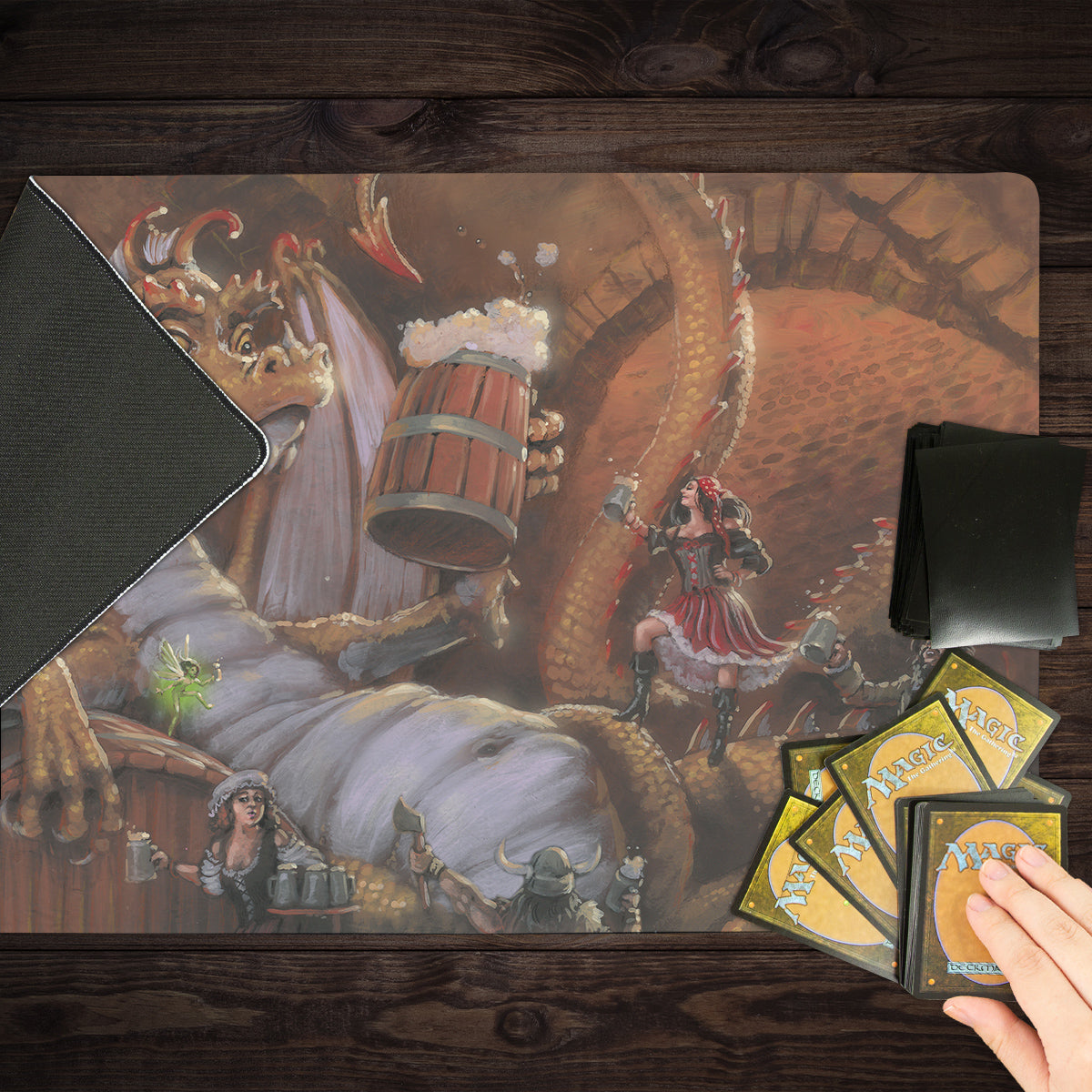 The Dragon with the Flagon Playmat - Premium Playmat from Inked Gaming - Just $34.99! Shop now at Game Crave Tournament Store