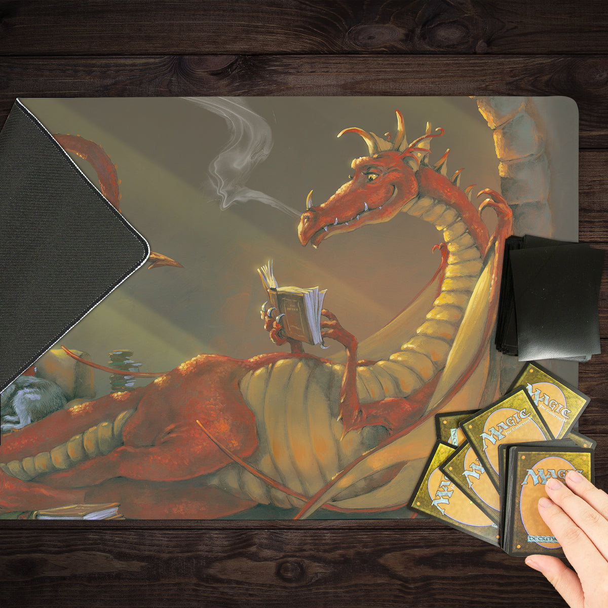The Reading Dragon Playmat - Premium Playmat from Inked Gaming - Just $34.99! Shop now at Game Crave Tournament Store