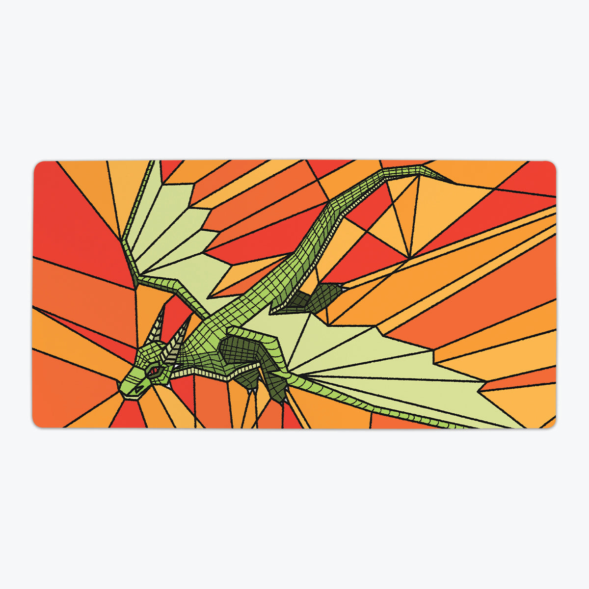 Stained Glass Flying Dragon Playmat - Premium Playmat from Inked Gaming - Just $34.99! Shop now at Game Crave Tournament Store