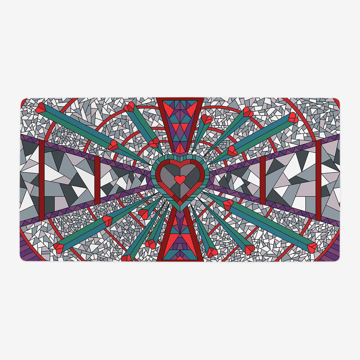 Stained Glass Heart Playmat - Premium Playmat from Inked Gaming - Just $34.99! Shop now at Game Crave Tournament Store