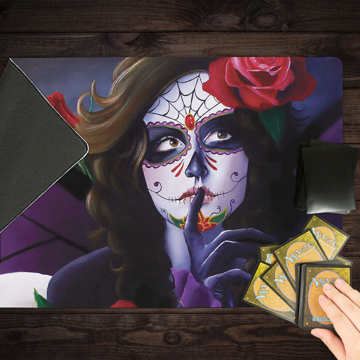 Sugar Skull Rose Garden Playmat - Premium Playmat from Inked Gaming - Just $34.99! Shop now at Game Crave Tournament Store