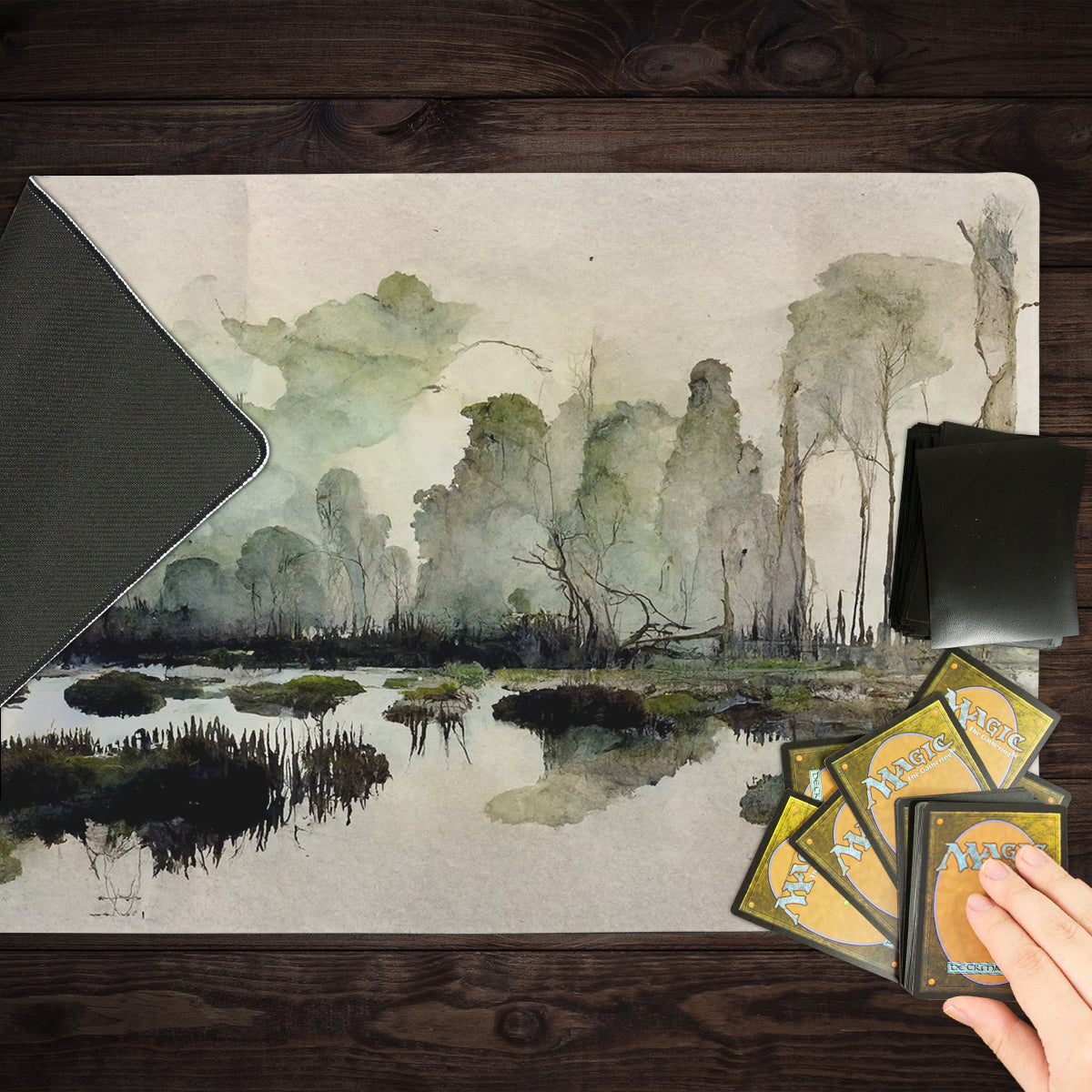 Watercolor Swamp Playmat - Premium Playmat from Inked Gaming - Just $34.99! Shop now at Game Crave Tournament Store