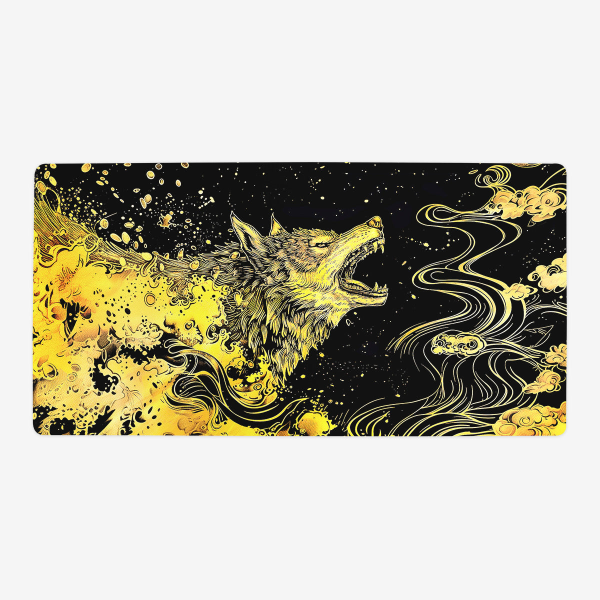 Wolf Molten Gold Playmat - Premium Playmat from Inked Gaming - Just $34.99! Shop now at Game Crave Tournament Store