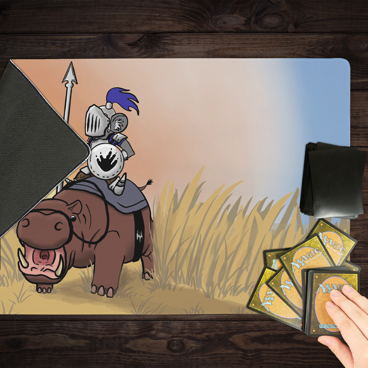 The Hippo Knight Playmat - Premium Playmat from Inked Gaming - Just $34.99! Shop now at Game Crave Tournament Store