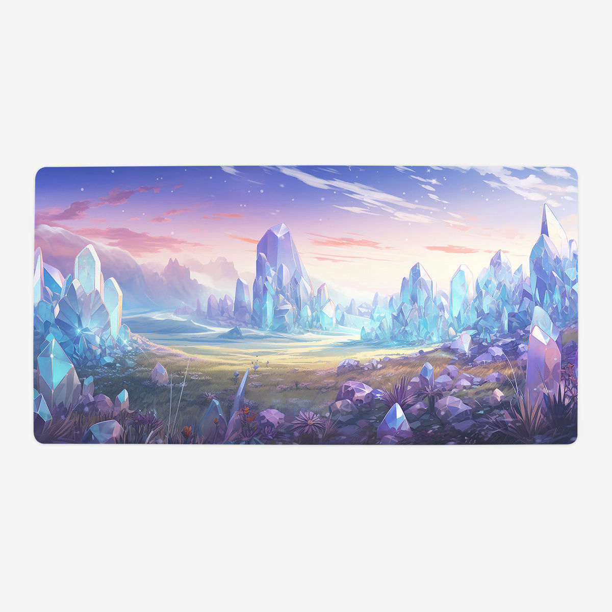 White Mana Crystals Playmat - Premium Playmat from Inked Gaming - Just $34.99! Shop now at Game Crave Tournament Store