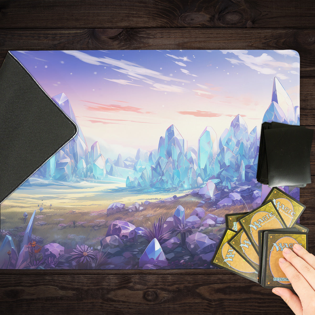 White Mana Crystals Playmat - Premium Playmat from Inked Gaming - Just $34.99! Shop now at Game Crave Tournament Store