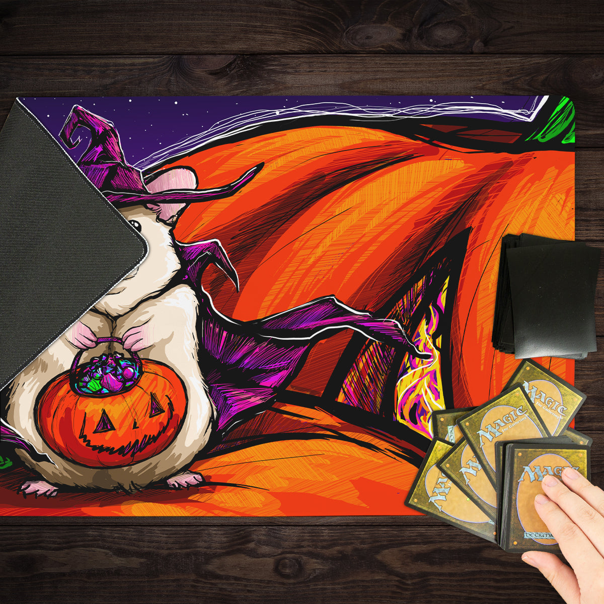 Trick or Treat Hamster Playmat - Premium Playmat from Inked Gaming - Just $34.99! Shop now at Game Crave Tournament Store