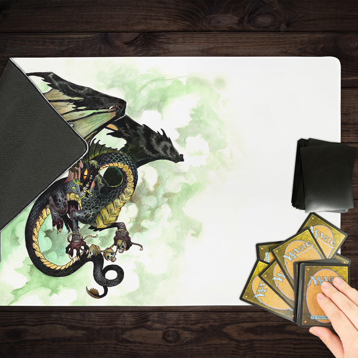 Young Black Dragon Playmat - Premium Playmat from Inked Gaming - Just $34.99! Shop now at Game Crave Tournament Store