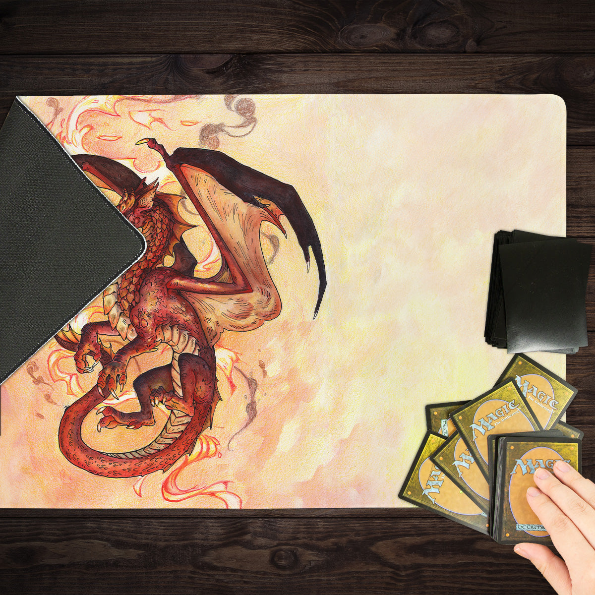 Young Red Dragon Playmat - Premium Playmat from Inked Gaming - Just $34.99! Shop now at Game Crave Tournament Store