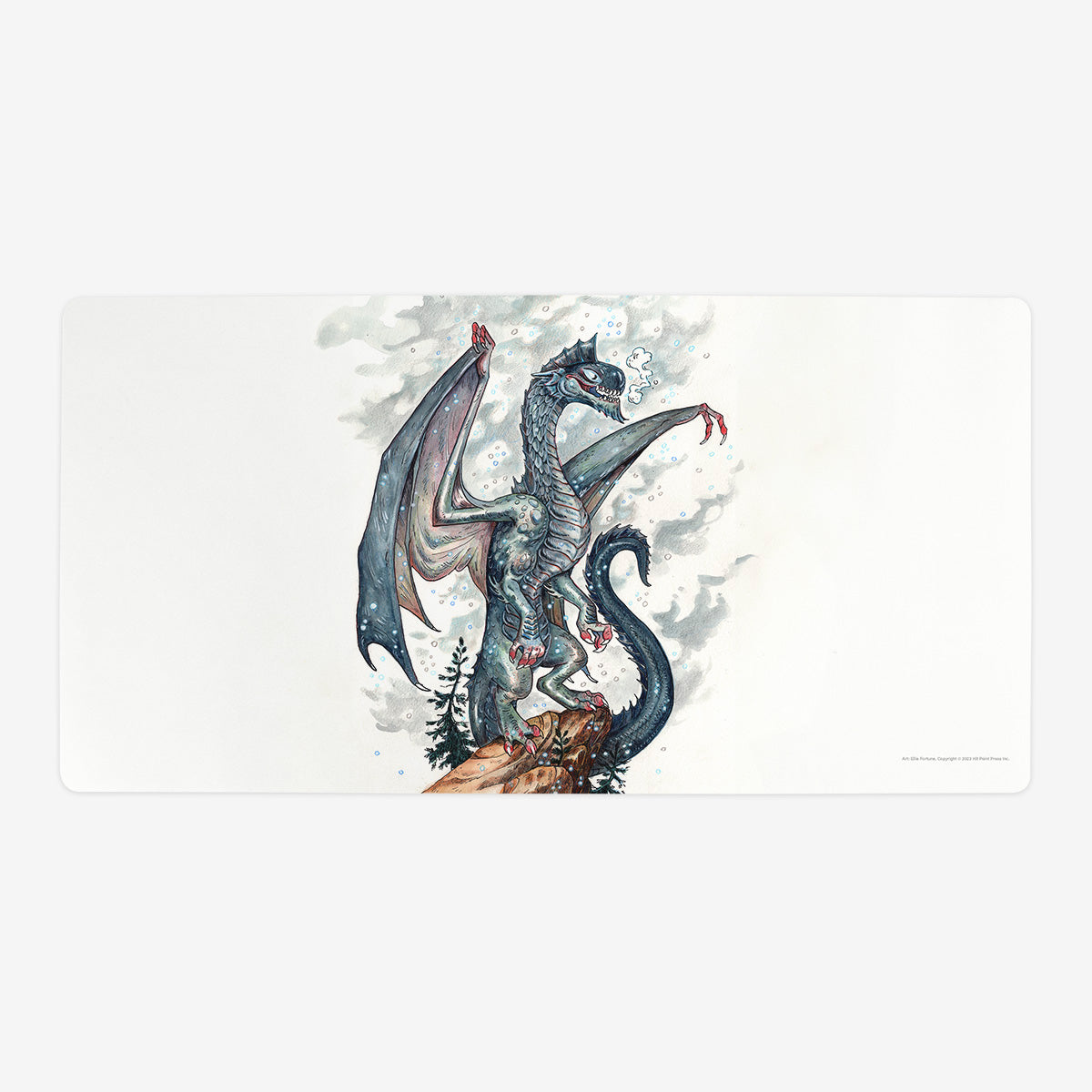 Young Silver Dragon Playmat - Premium Playmat from Inked Gaming - Just $34.99! Shop now at Game Crave Tournament Store