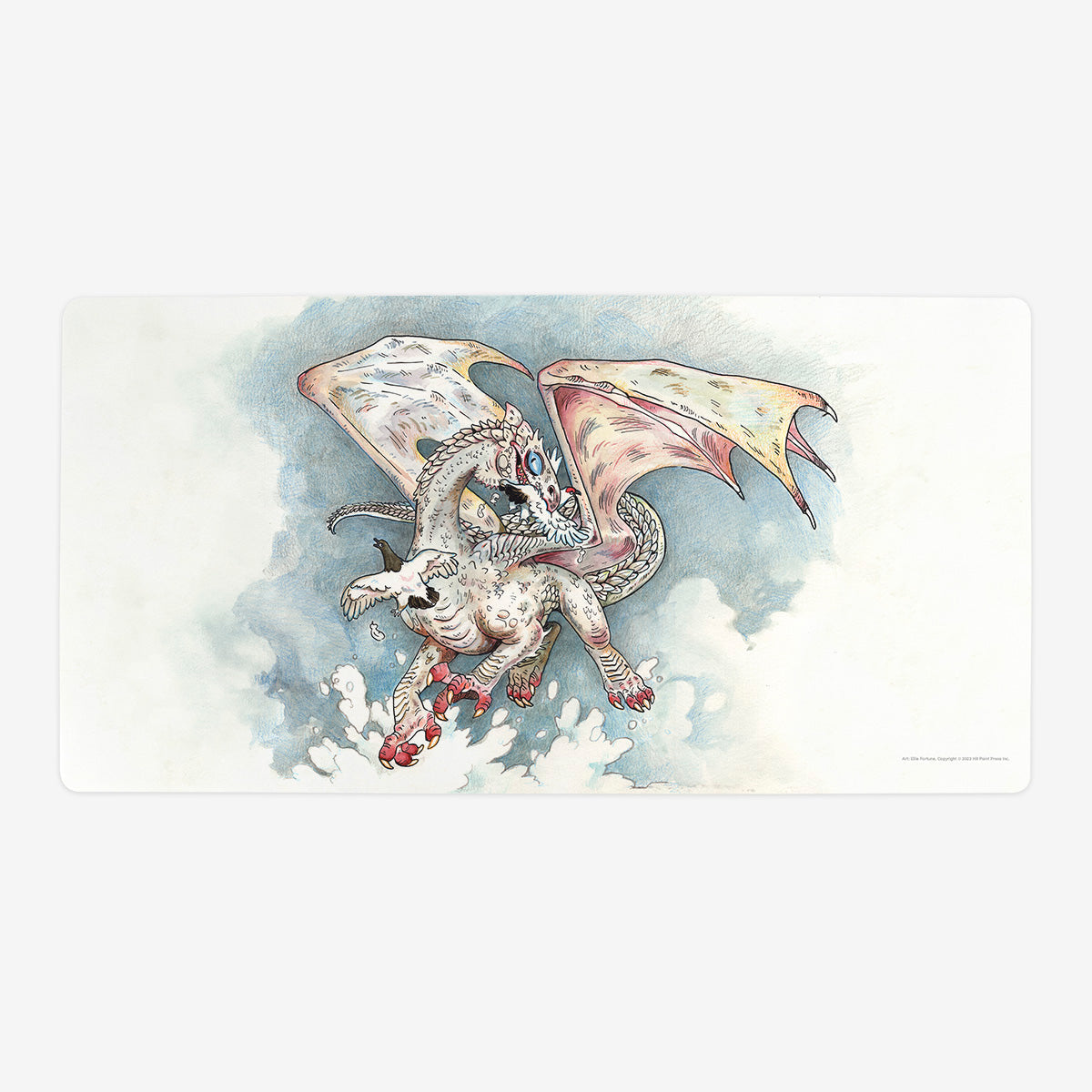 Young White Dragon Playmat - Premium Playmat from Inked Gaming - Just $34.99! Shop now at Game Crave Tournament Store