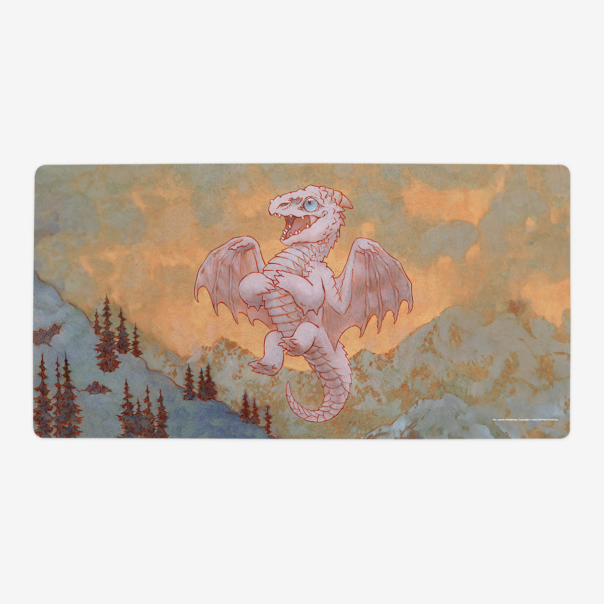 White Wyrmling Dragon Playmat - Premium Playmat from Inked Gaming - Just $34.99! Shop now at Game Crave Tournament Store