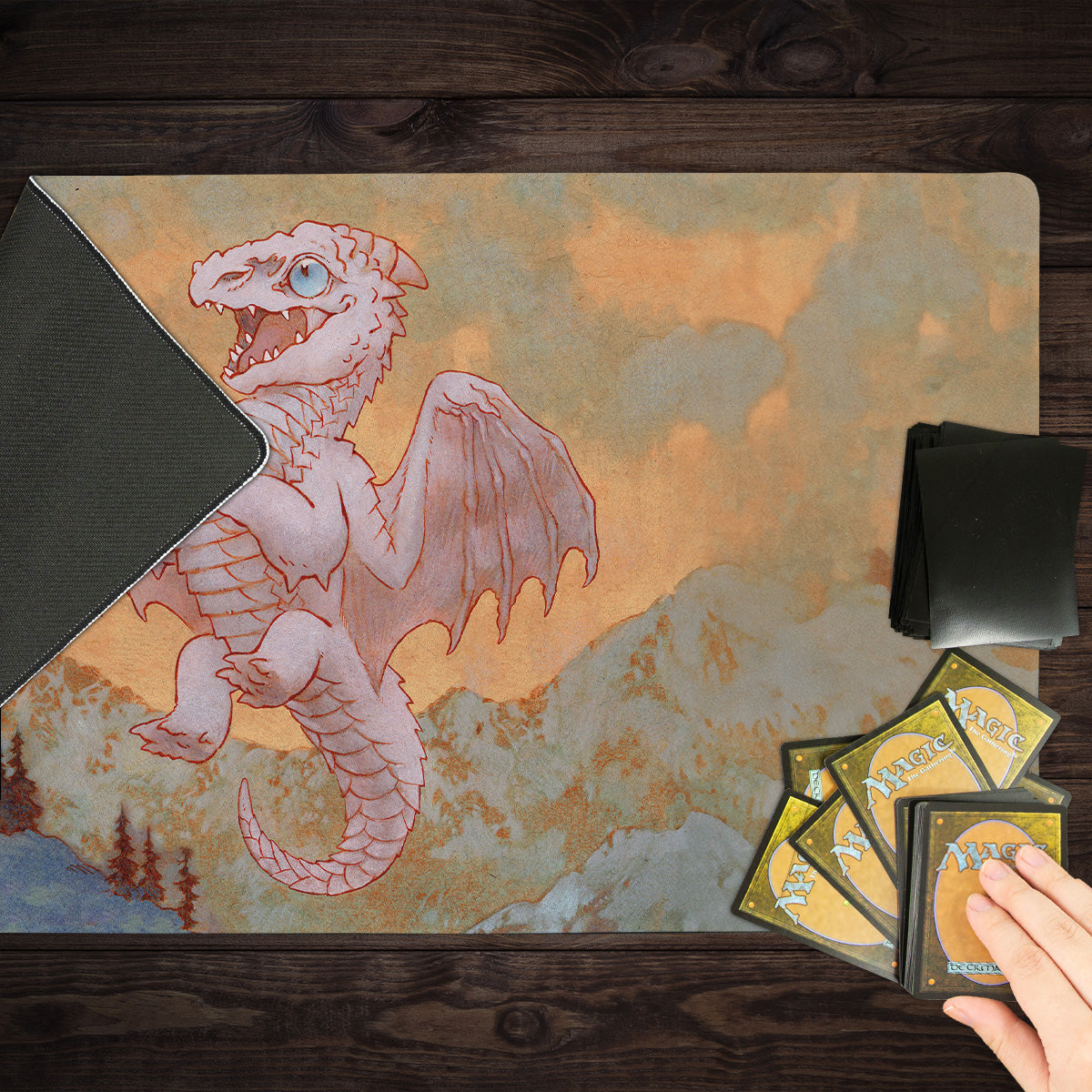 White Wyrmling Dragon Playmat - Premium Playmat from Inked Gaming - Just $34.99! Shop now at Game Crave Tournament Store