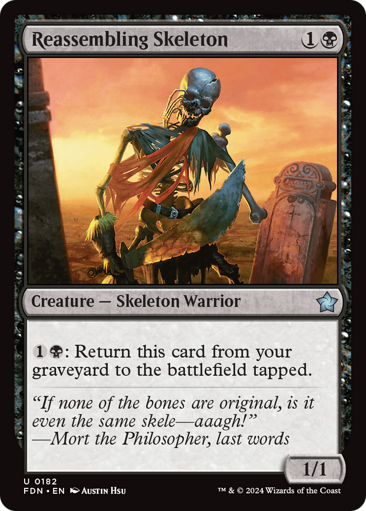 Reassembling Skeleton (FDN-182) - Foundations - Premium MTG Single from Wizards of the Coast - Just $0.25! Shop now at Game Crave Tournament Store